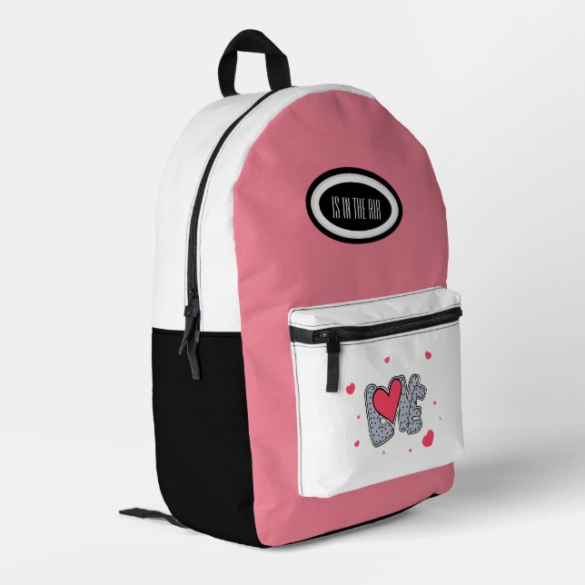 Rucksack mit Herz (Rückseitige Ecke links)