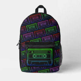 Rucksack mit Neon Multicolor-Kassettenmuster
