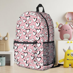 Rucksack mit rosa Herzen
