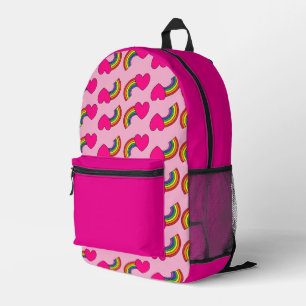 Rucksack mit rosa Regenbogen- und Herzprint