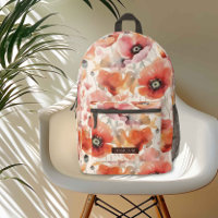Rucksack mit rotem Mohnfeld