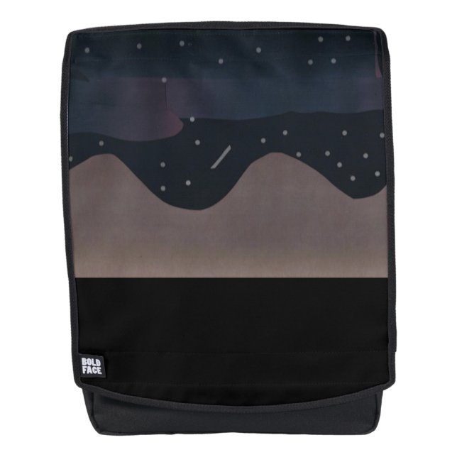 Rucksack mit Sternen, Bergen und Aurora (Vorderseite)