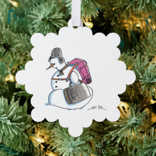 Rucksack-Schneemann-Schneeflocken-Papierdekoration Ornament Karte