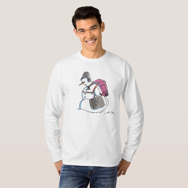 Rucksack Snowman weißes langärmeliges Shirt (Vorne ganz)