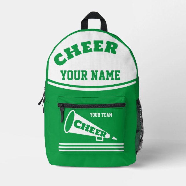 Rucksack-Team Cheerleader Personalisiert grün Bedruckter Rucksack (Vorderseite)