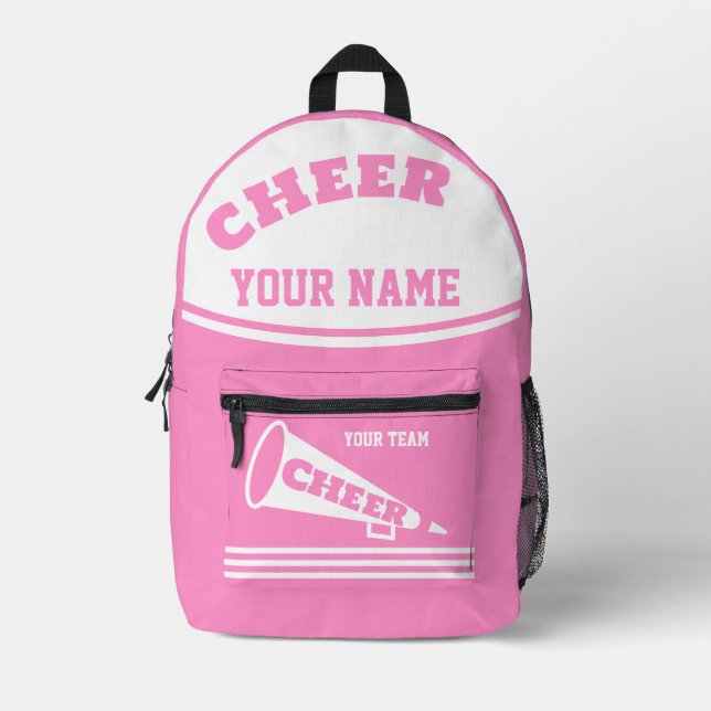 Rucksack-Team Cheerleader Personalisiert rosa Bedruckter Rucksack (Vorderseite)