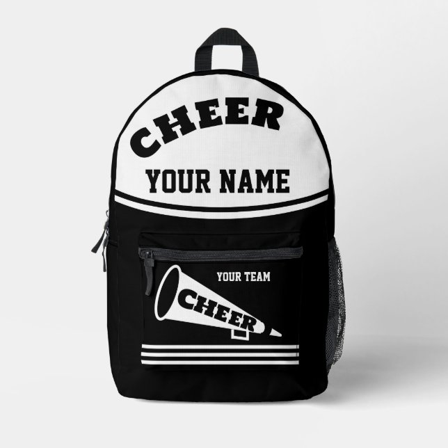 Rucksack-Team Cheerleader Personalisiert schwarz Bedruckter Rucksack (Vorderseite)