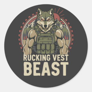 Rucksack-Vest-Beast Runder Aufkleber