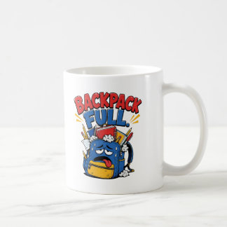 Rucksack Voll Lustiger Cartoon-Student zum Zurück Kaffeetasse