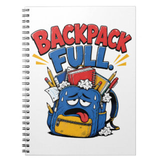 Rucksack Voll Lustiger Cartoon-Student Zum Zurück Notizblock