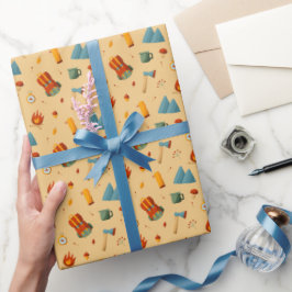 Rucksack-Zelt-Bushcraft-Camping-Muster 4 Geschenkpapier