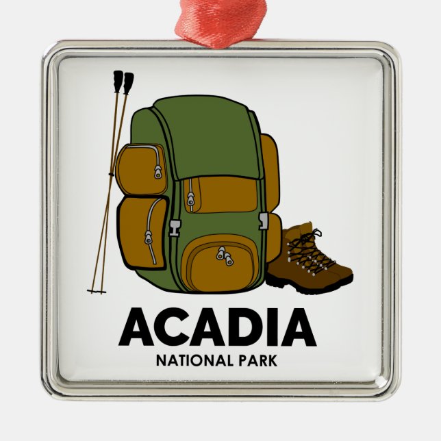 Rucksack zum Acadia Nationalpark Ornament Aus Metall (Vorne)
