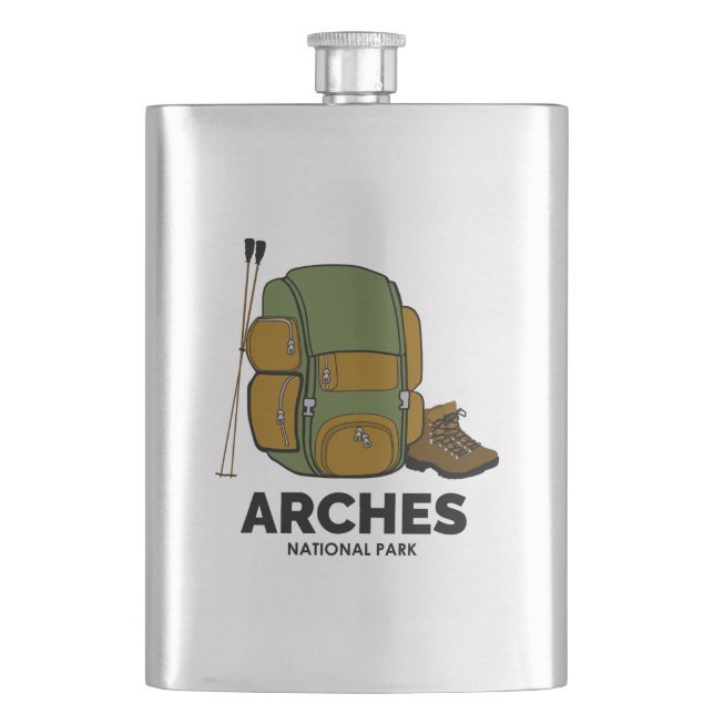 Rucksack zum Nationalpark Arches Flachmann (Vorderseite)