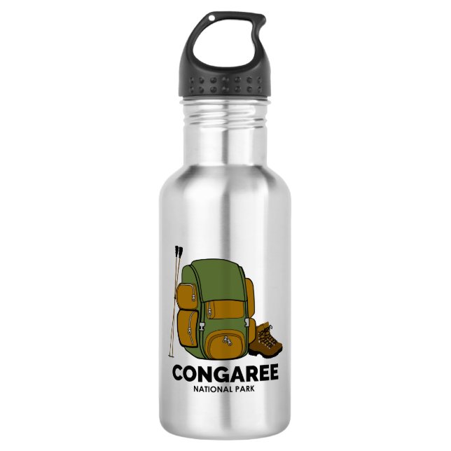 Rucksack zum Nationalpark Congaree Edelstahlflasche (Vorderseite)
