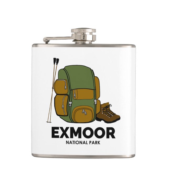 Rucksack zum Nationalpark Exmoor Flachmann (Vorderseite)