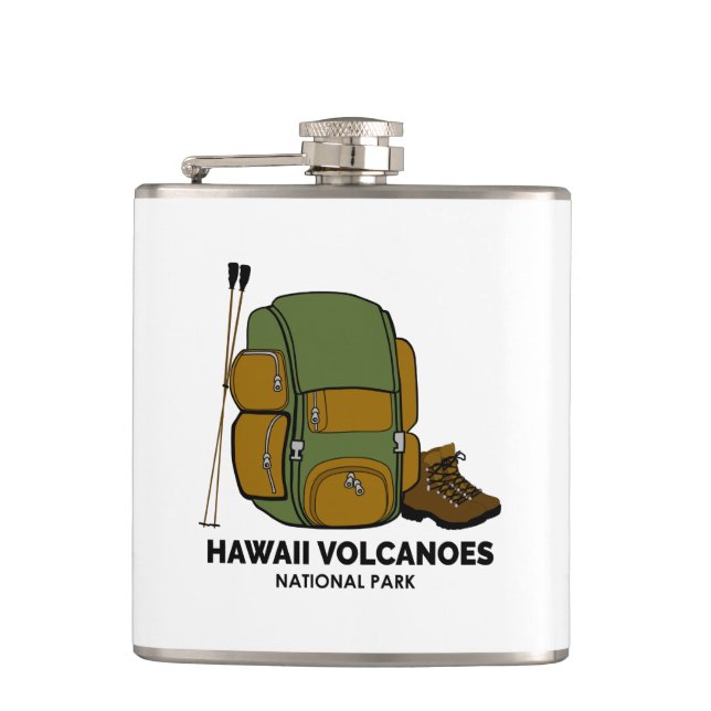 Rucksack zum Nationalpark Hawaii Flachmann (Vorderseite)