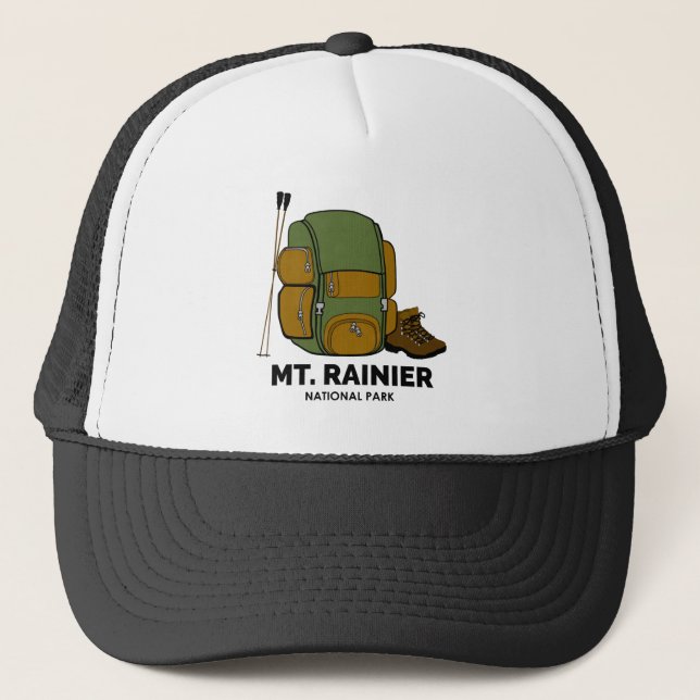 Rucksack zum Rainier Nationalpark Truckerkappe (Vorderseite)