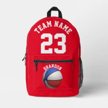Rucksäcke Kinder Basketball Schule Rote Tasche