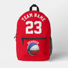 Rucksäcke Kinder Basketball Schule Rote Tasche