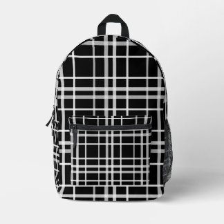 Rucksäcke, weiße schwarze Schachtel Bedruckter Rucksack