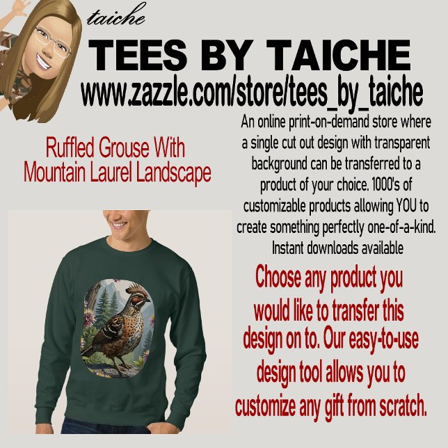 Rucksackhuhn mit Berglandschaft Sweatshirt (Von Creator hochgeladen)