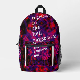 Rucksackschule in der Hölle Bedruckter Rucksack