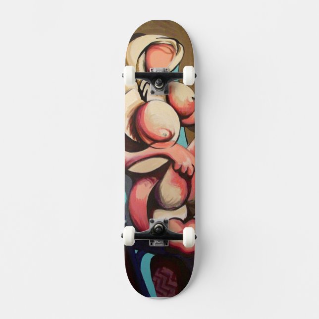 Rückschlag vorbei: Albert-Rätsel-Skatebrett Skateboard (Vorderseite)
