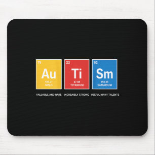 Rückseite Autismuserkennung Periodensystem ASD Fra Mousepad