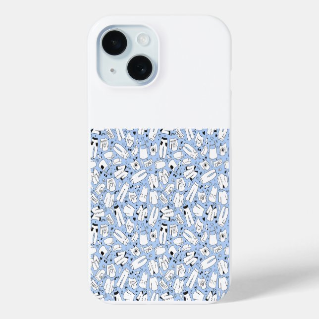Rückseite der blauen Farbdoodle Case-Mate iPhone Hülle (Rückseite)