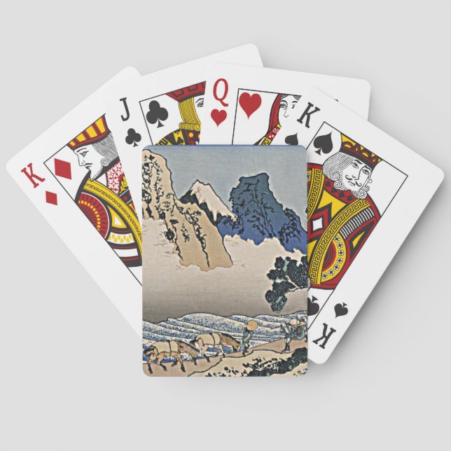 Rückseite des Fuji-Berges vom Minobu-Fluss Hokusai Spielkarten (Rückseite)