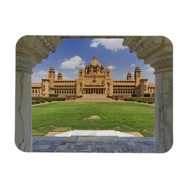 Rückseite des Umaid Bhawan Palace Hotel, Jodjpur, Magnet (Horizontal)