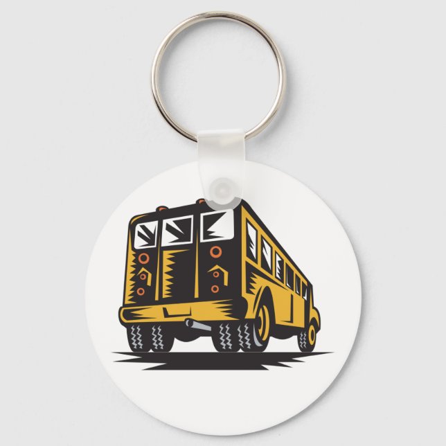 Rückseite eines Schulbusses Schlüsselanhänger (Vorderseite)