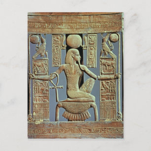 Rückseite eines Stuhls aus dem Grab von Tutankhamu Postkarte