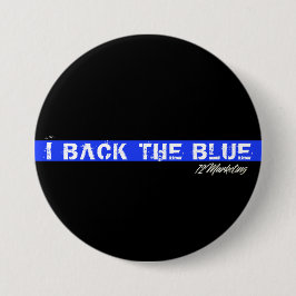 Rückseite I der blaue Polizei-Polizistknopf Button