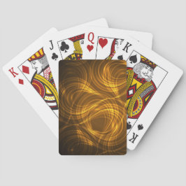 Rückseite von Spielkarten mit goldenen Schwüngen