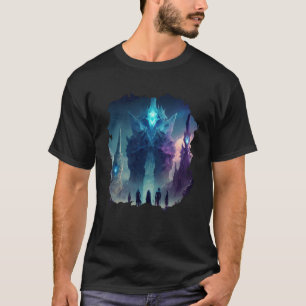Rückseitendruck Mystischer außerirdischer Planet f T-Shirt