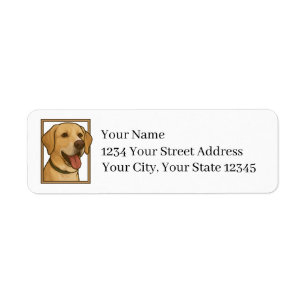 Rücksende-Adresse-Etiketten für Yellow Lab Hound