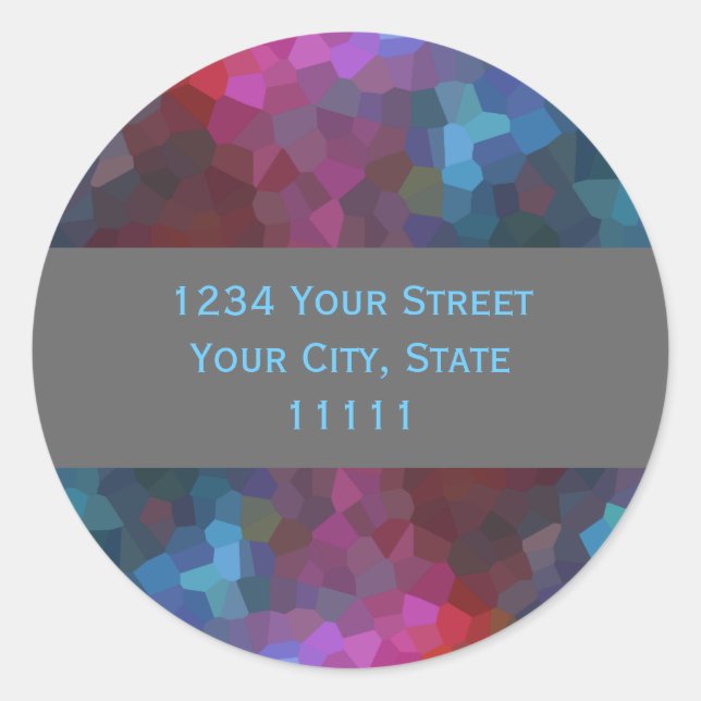 Rücksendeadresse Abstraktes Design Runder Aufkleber (Vorderseite)