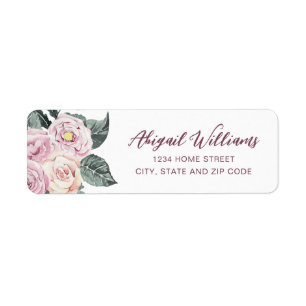 Rücksendeadresse Aquarellfarben Rosen Rosen