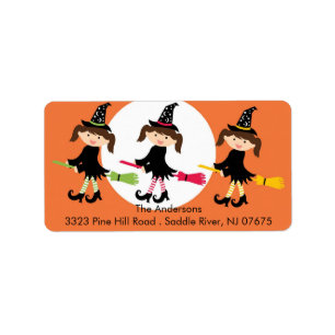 Rücksendeadresse-Aufkleber Halloweens Witchs Adressaufkleber