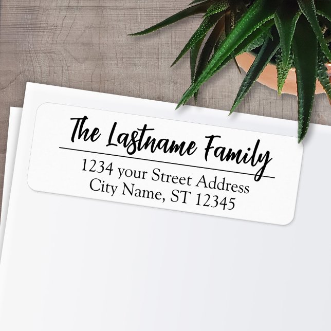 Rücksendeadresse benutzerdefinierter Familienname- (Personalized Return Address Labels - Fun, modern fonts)