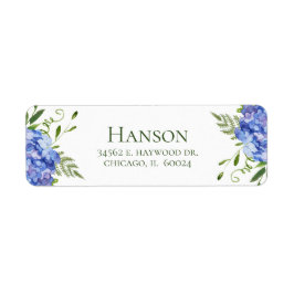 Rücksendeadresse Blue Hydrangeas 80. Geburtstag