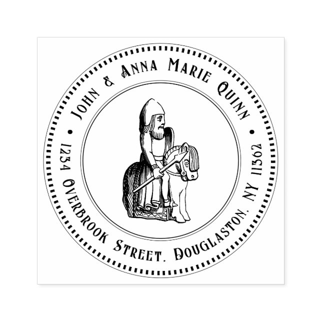 Rücksendeadresse Briefmarke Lächeln Mittelalterlic Gummistempel (Prägung)