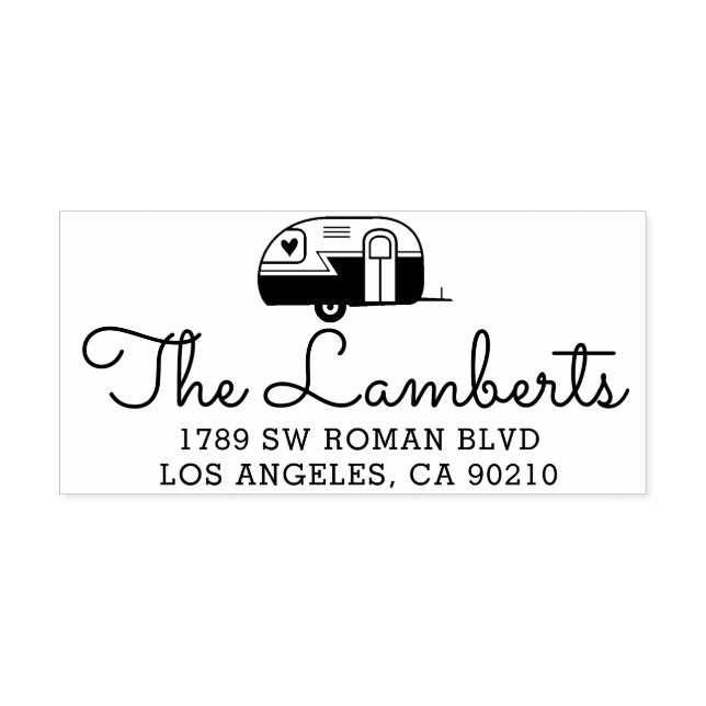 Rücksendeadresse Briefmarke, Wohnmobil Anschrift B Permastempel (Design)