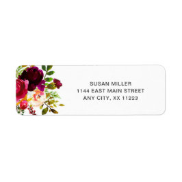 Rücksendeadresse Burgundy Marsala Floral