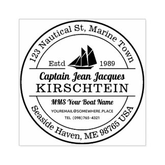 Rücksendeadresse Captain Boat Yacht Nautic Marine Gummistempel