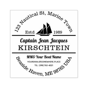 Rücksendeadresse Captain Boat Yacht Nautical Mari Gummistempel