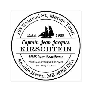 Rücksendeadresse Captain Boat Yacht Nautical Mari Gummistempel