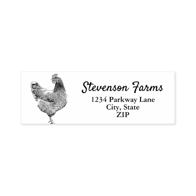 Rücksendeadresse "Chicken Bird Farm Small Business Permastempel (Design)