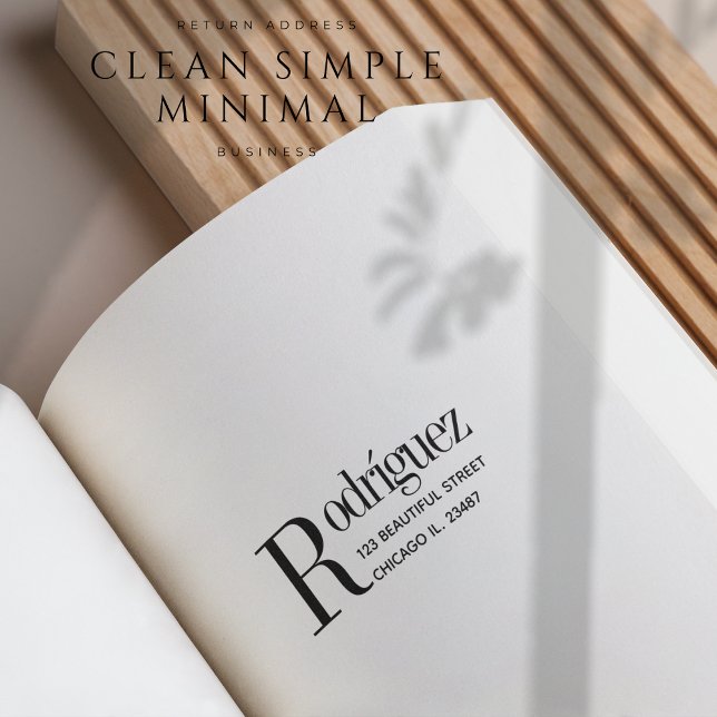 Rücksendeadresse Clean Simple Minimal Typografie Gummistempel (Return Address Clean Simple Minimal Contact Rubber Stamp)